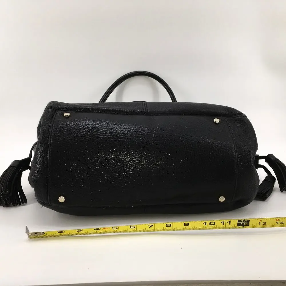 Kate Spade New York Berkshire Road Stevie Black Leather Hobo Satchel Purse Bag